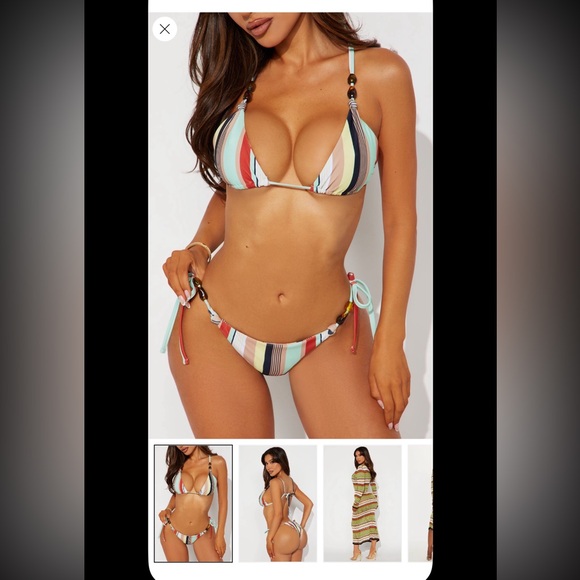 Fashion Nova Colorful 3 pc Bikini Set - Picture 2 of 8